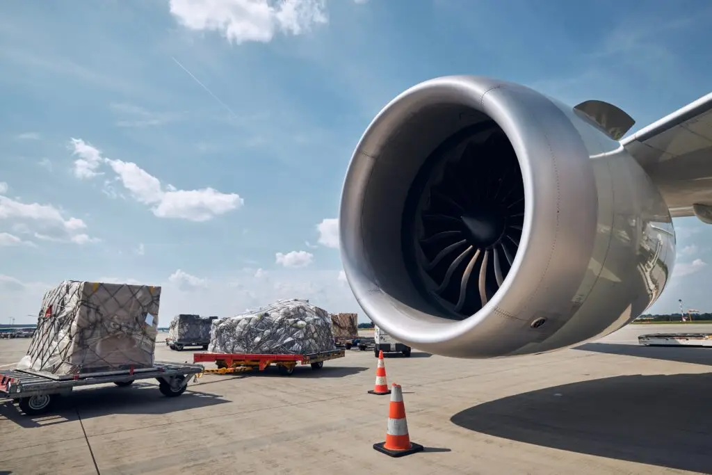 Air Freight Services UK – Cargo Loading Beside Aircraft Engine
