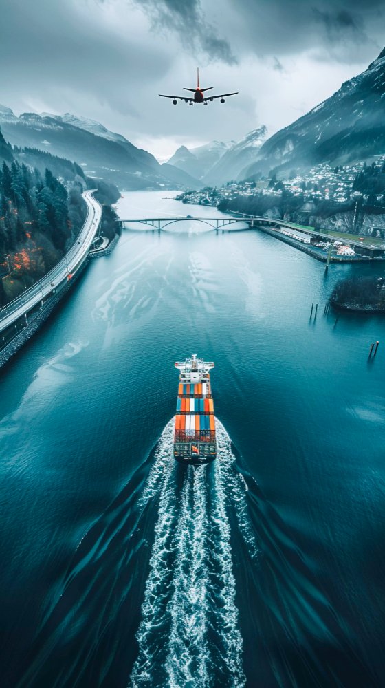 UK–Belgium shipping routes by sea, air, and road with parcels and pallets